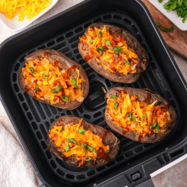 Air Fryer Twice Baked Buffalo Chicken Potatoes