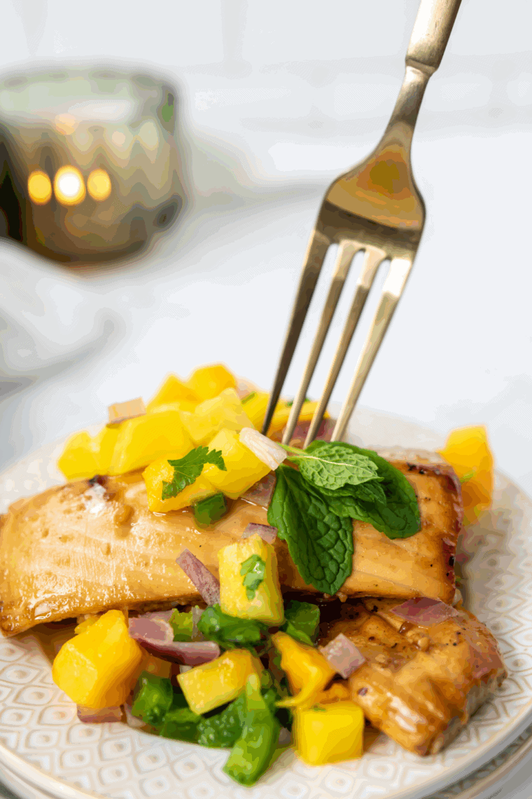 Easy Blackstone mahi mahi recipe with tropical salsa.