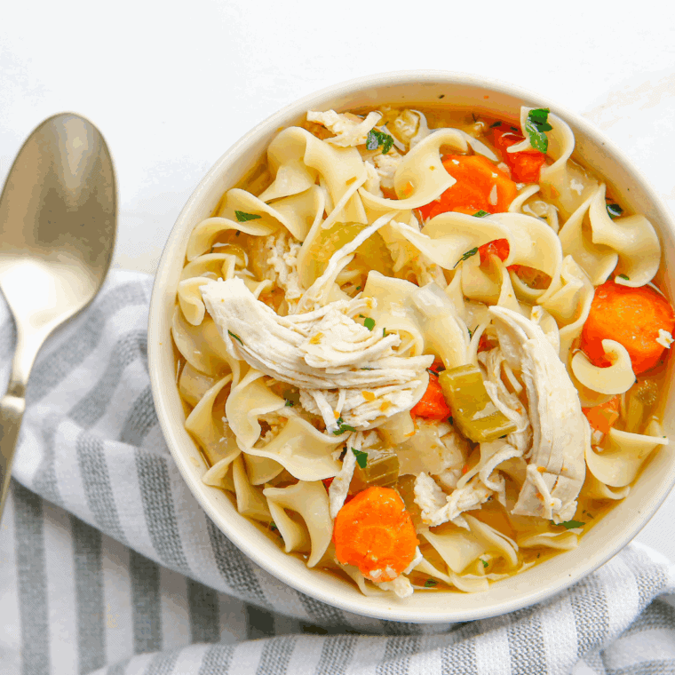 Dairy-Free Creamy Chicken Soup with tender chicken and vegetables in a rich, creamy broth.