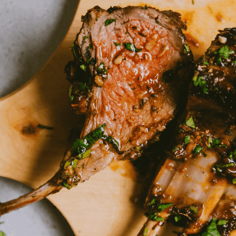 Masala Lamb Chops with aromatic spices, grilled to perfection.