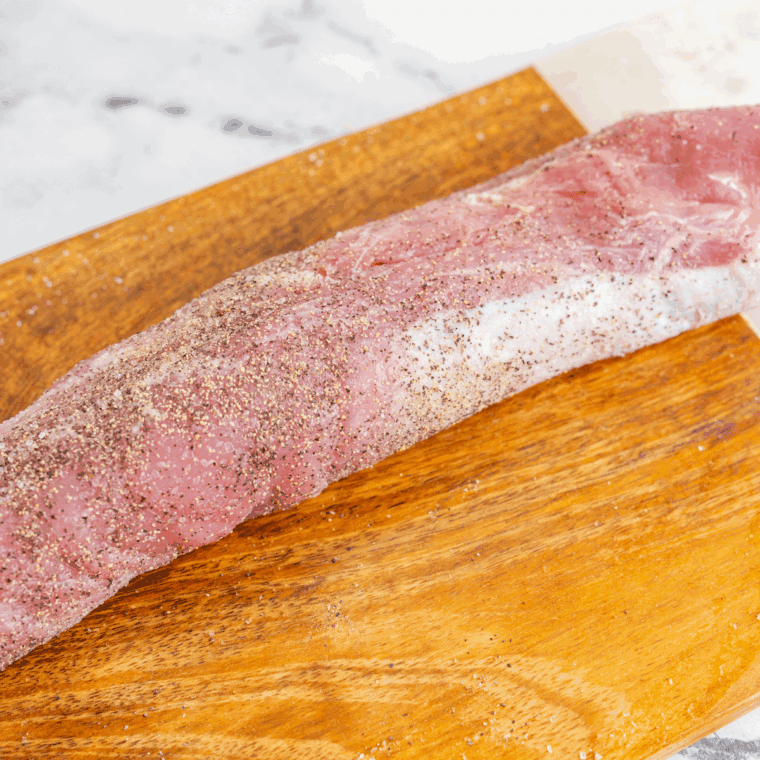 season the pork tenderloin.