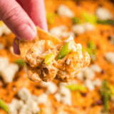 Air Fryer Buffalo Cauliflower Dip, a creamy and spicy appetizer made with cauliflower for a healthier, delicious twist on traditional buffalo dip.