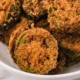 Golden, crispy Air Fryer Jalapeno Coins with a crunchy exterior and a spicy kick, inspired by Red Robin’s popular appetizer.