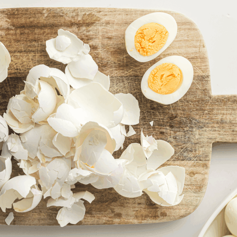 Instant Pot with eggs on a trivet, cooking no peel hard boiled eggs for an easy, mess-free meal prep.