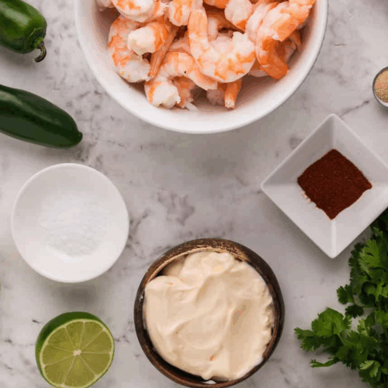 Ingredients needed for Jack In The Box Creamy Avocado Lime Sauce Recipe on kitchen table.