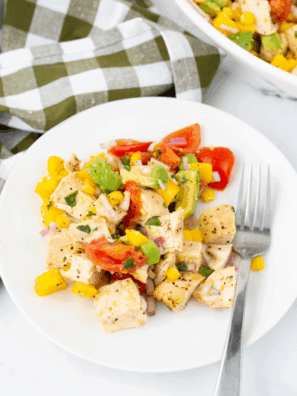 Air Fryer Avocado Chicken Mango Salad