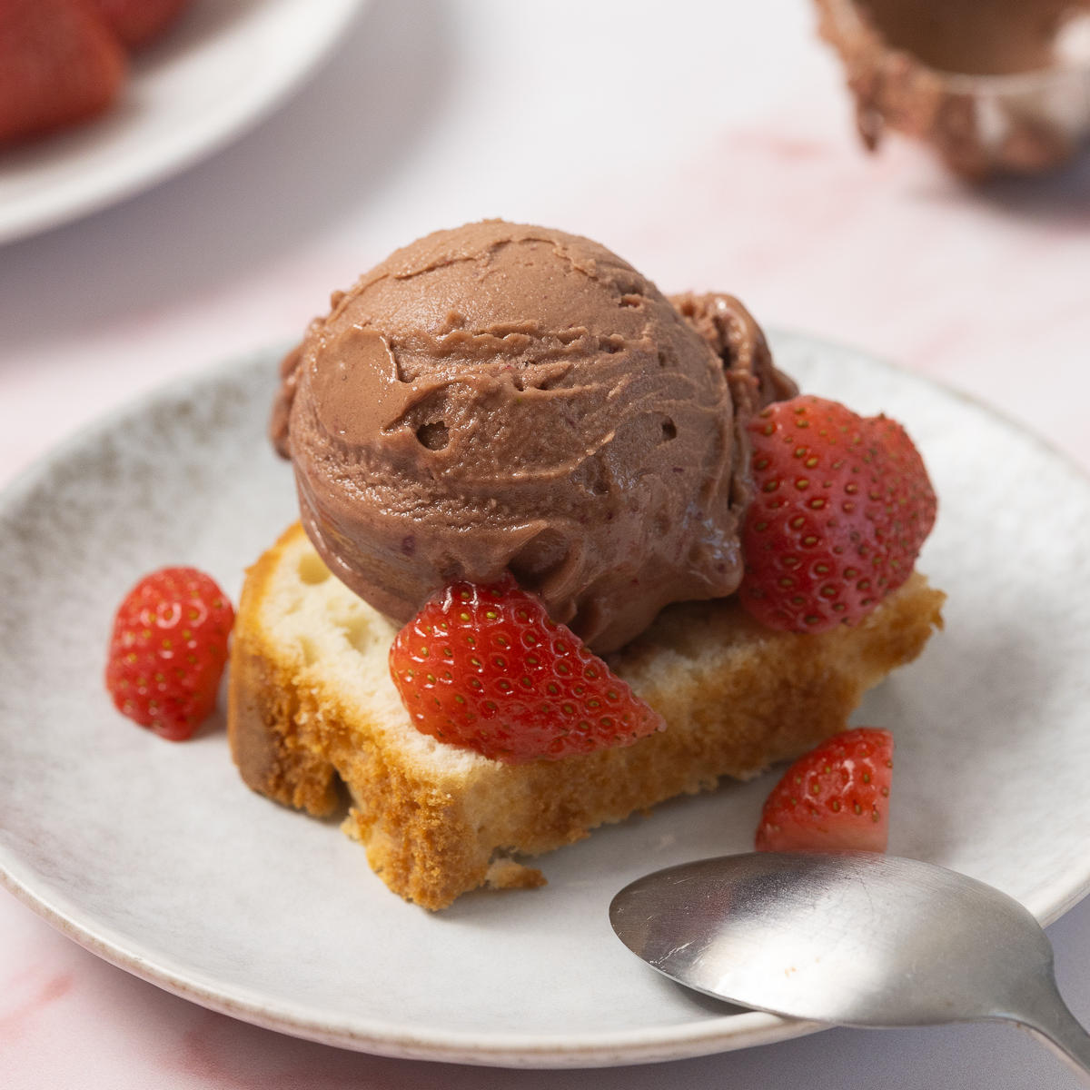 Chocolate Covered Strawberry Protein Ice Cream