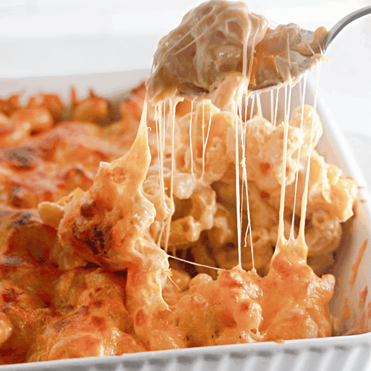 Bowl of creamy, cheesy Copycat Arby’s Mac and Cheese.
