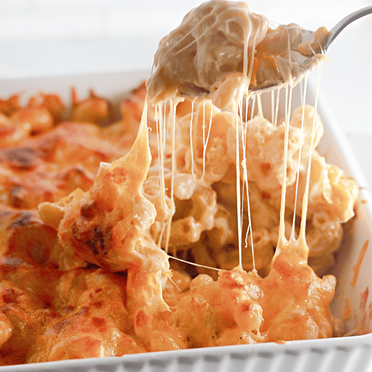 Bowl of creamy, cheesy Copycat Arby’s Mac and Cheese.