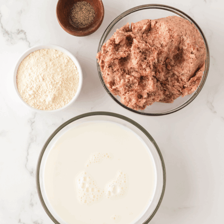 Ingredients Needed For Hardee's Gravy Recipe  on kitchen table.
