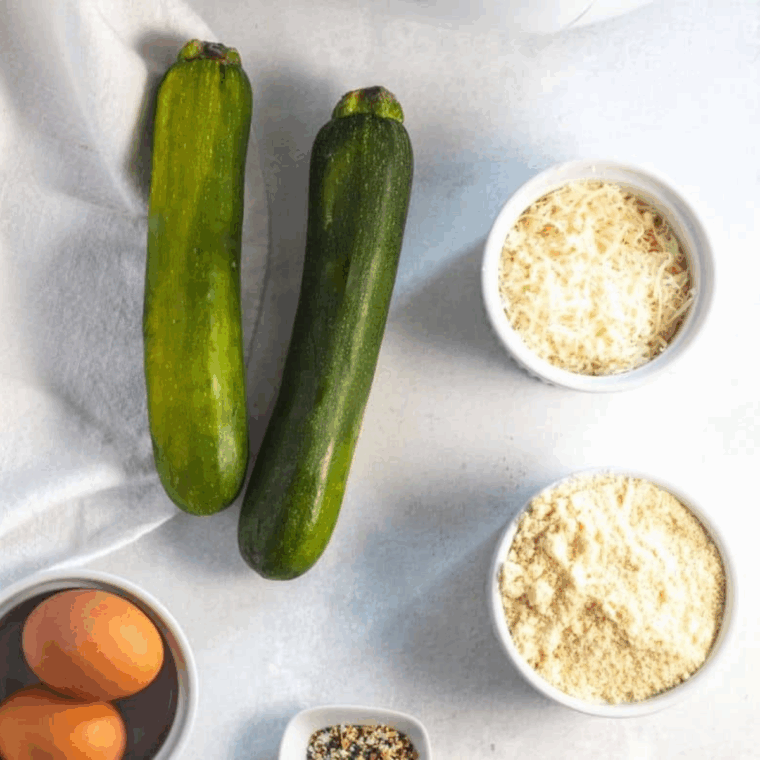 Ingredients needed for Zucchini Yogurt Dip on kitchen table.