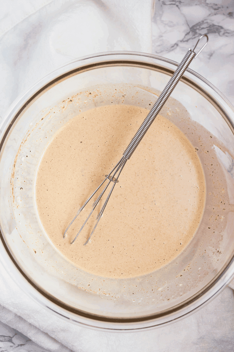 Mix all of the ingredients in the mixing bowl.