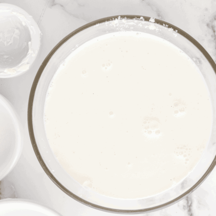 Mix all of the ingredients in the mixing bowl, until the sugar is dissolved.