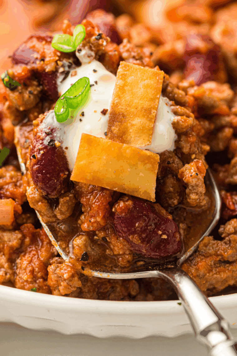Instant Pot chili cooking with ground beef and vegetables