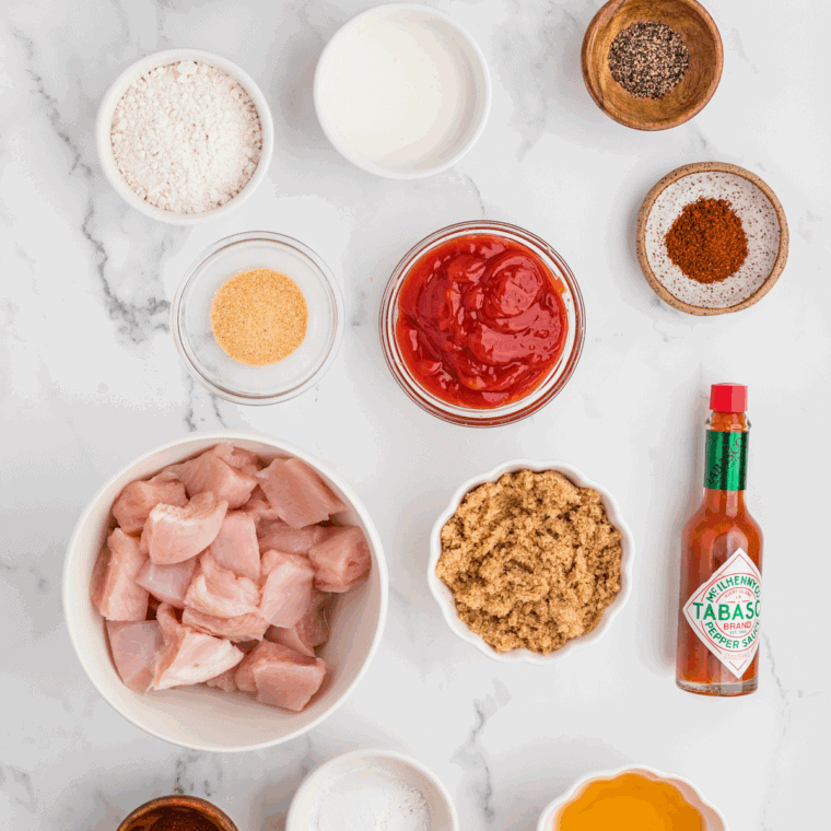 Ingredients needed for Dairy Queen BBQ Sauce Recipe on kitchen table.