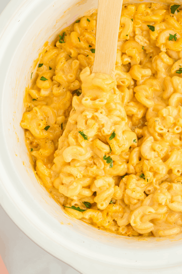 Bowl of creamy, cheesy homemade copycat Bob Evans Mac and Cheese