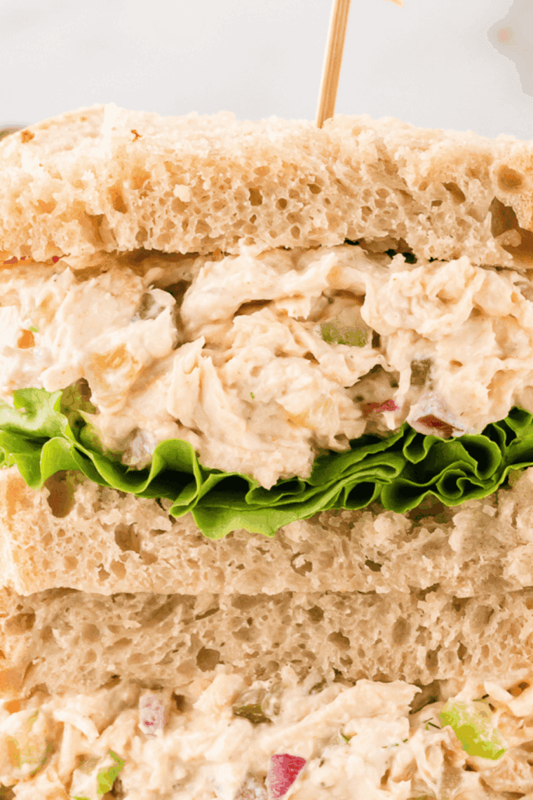 Homemade Classic Carol Chicken Salad in a bowl, creamy, garnished, and ready to serve.