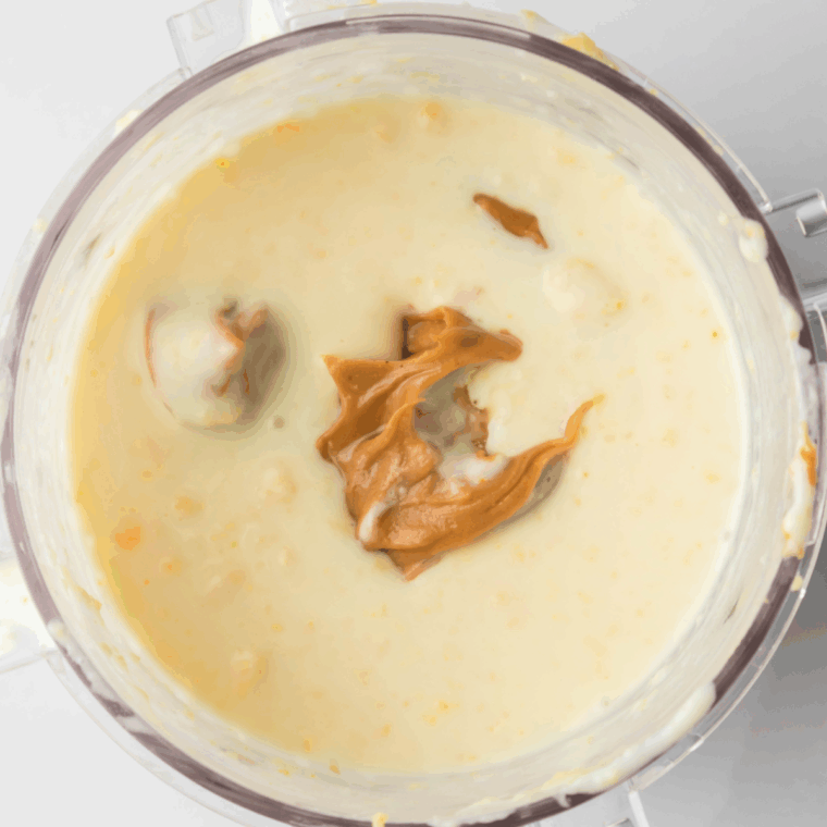 Whisking milk, cocoa powder, sugar, peanut butter, vanilla, and salt together in a mixing bowl until smooth for Ninja Creami Chocolate Peanut Butter Ice Cream.