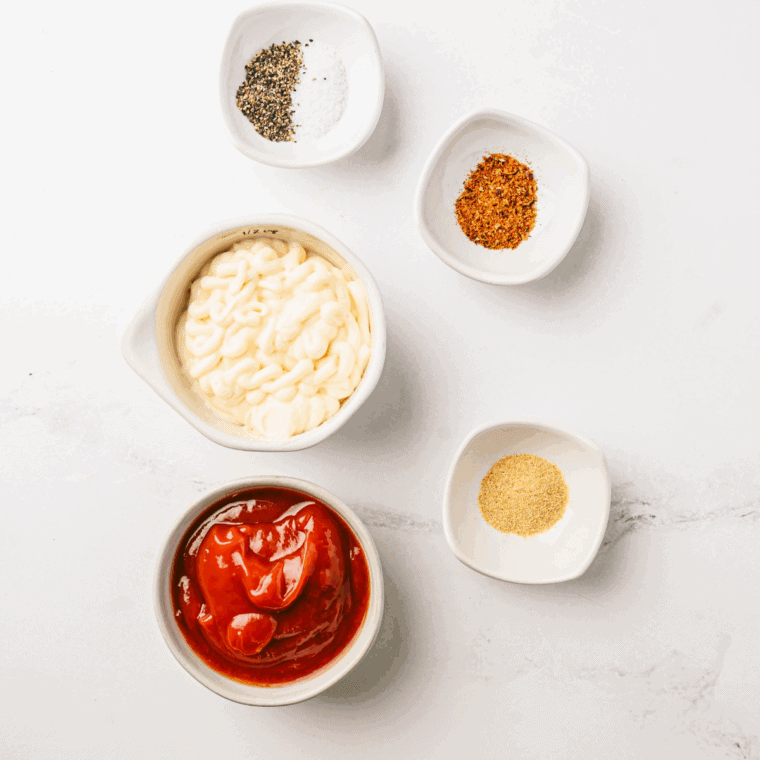 Ingredients needed for Copycat Wendy's Signature Sauce Recipe on kitchen table.