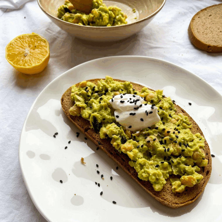Easy Copycat First Watch Avocado Toast Recipe on plate.