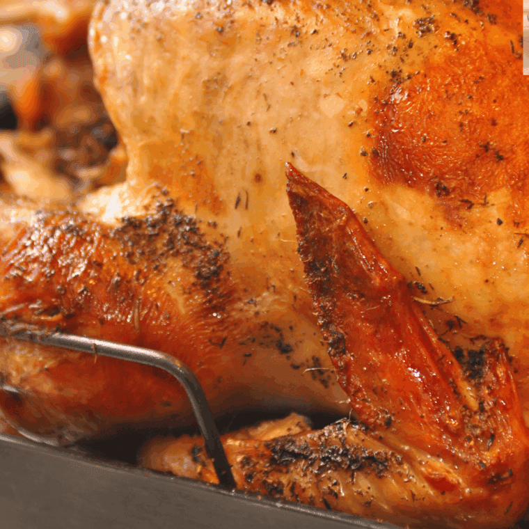 Ingredients needed for Easy Turkey Gravy Recipe From Drippings on kitchen table.