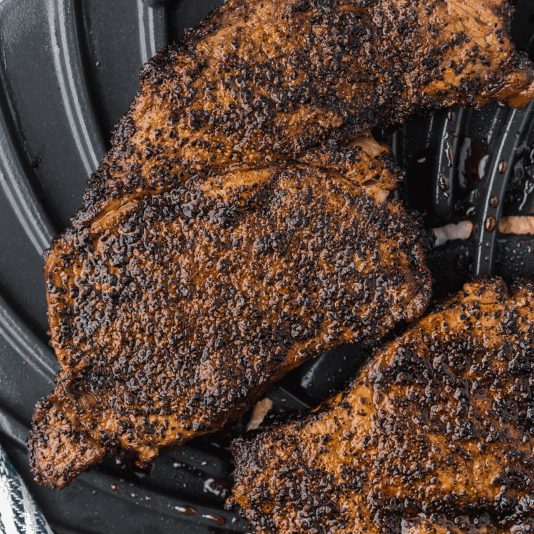 Kinder’s Buttery Steakhouse Rub Seasoning rubbed on steak.