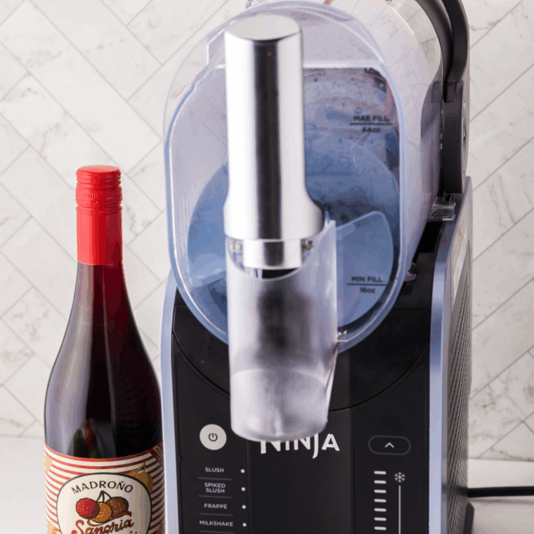 Ninja Slushi Machine on kitchen counter ready to make frozen slush drinks