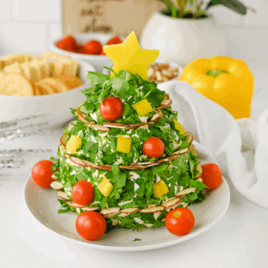 Christmas Tree Cheese Ball Appetizer