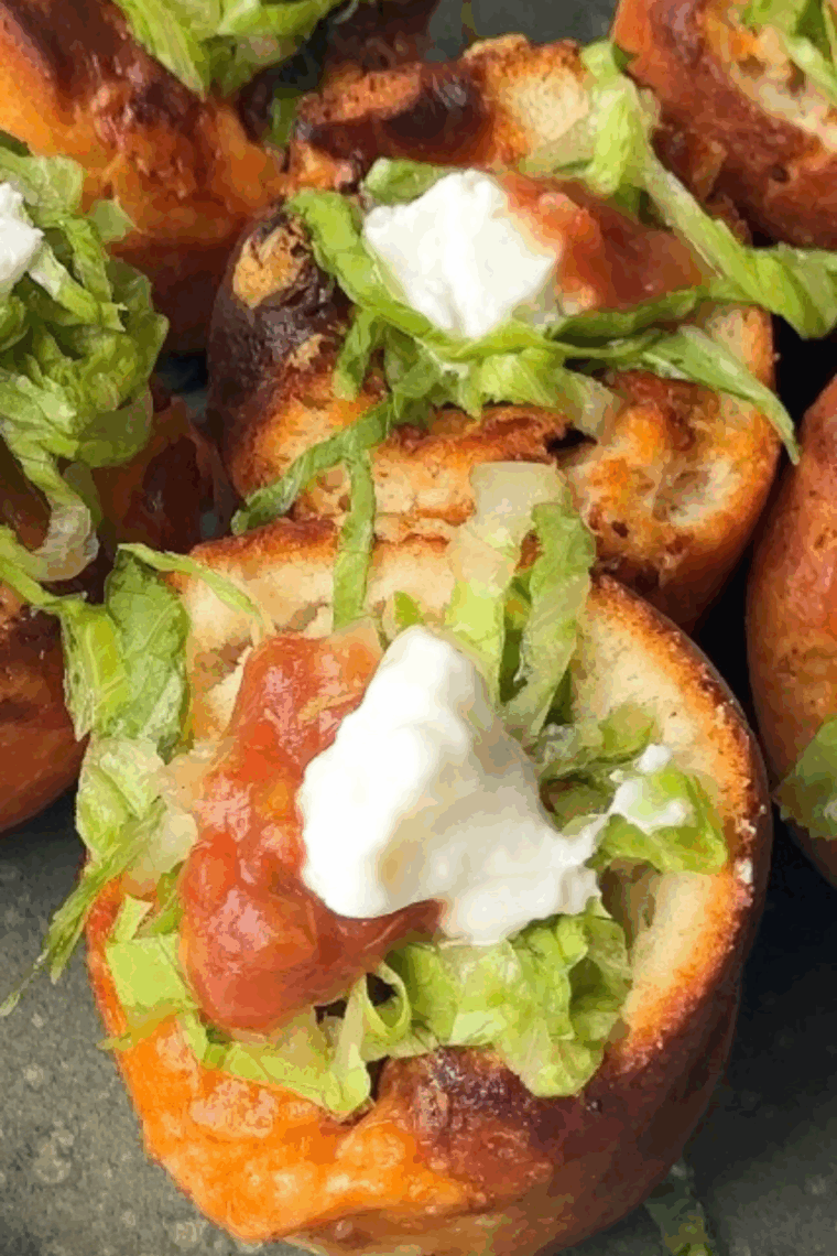 Close up of plate of taco bites.