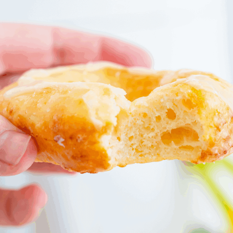 Close up of Foolproof Air Fryer Sourdough Discard Donuts