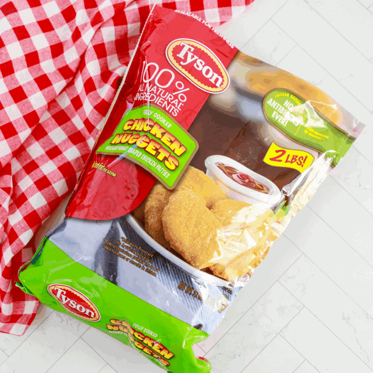 Ingredients needed for Tyson Chicken Nuggets in the Air Fryer – Quick & Easy on kitchen table.