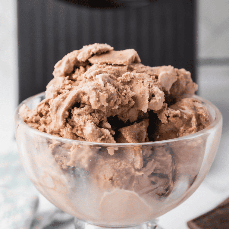 Easy Ninja Creami Chocolate Gelato served in a bowl with a creamy texture and deep chocolate color, made fresh at home.