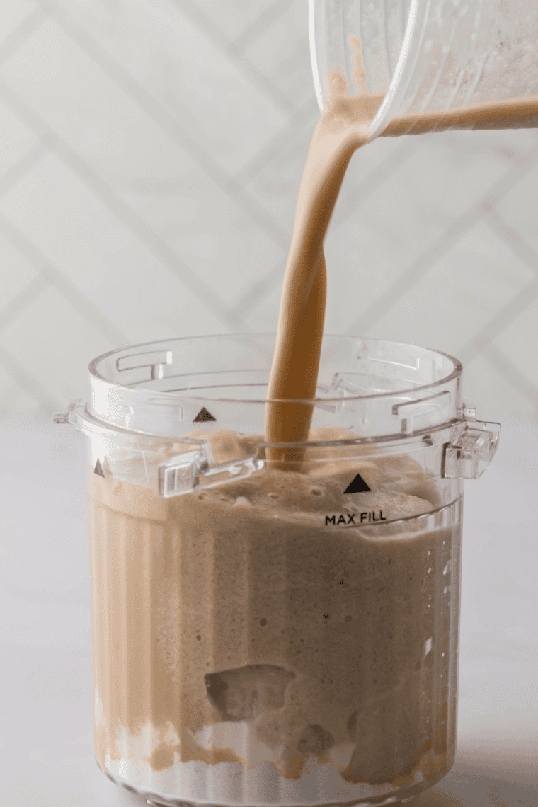 Whisking White Chocolate Mocha Frappuccino® and pudding mix in a bowl until smooth.
