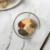 Bowl of homemade Kinder’s The Steak Blend seasoning ready to use