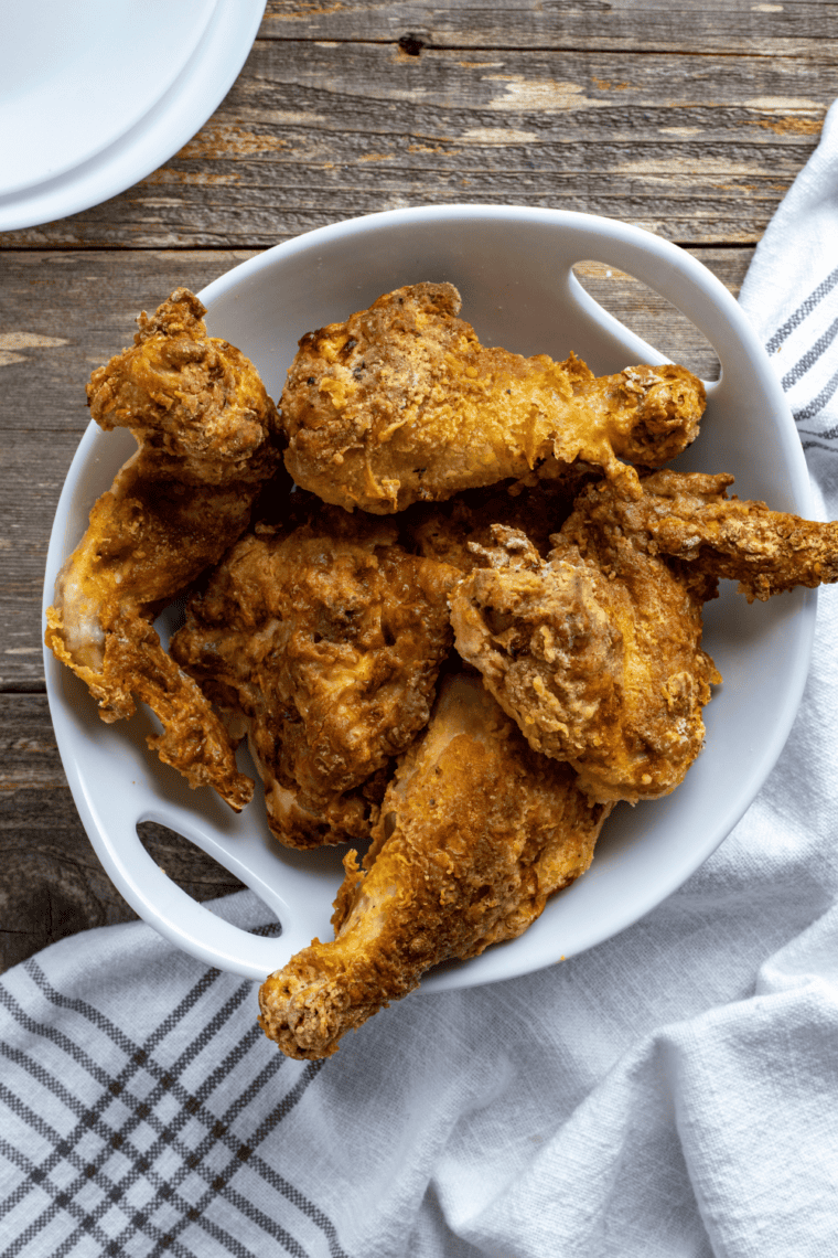 Crispy Gordon Ramsay buttermilk fried chicken with golden crust and juicy interior served on a plate hot and fresh.