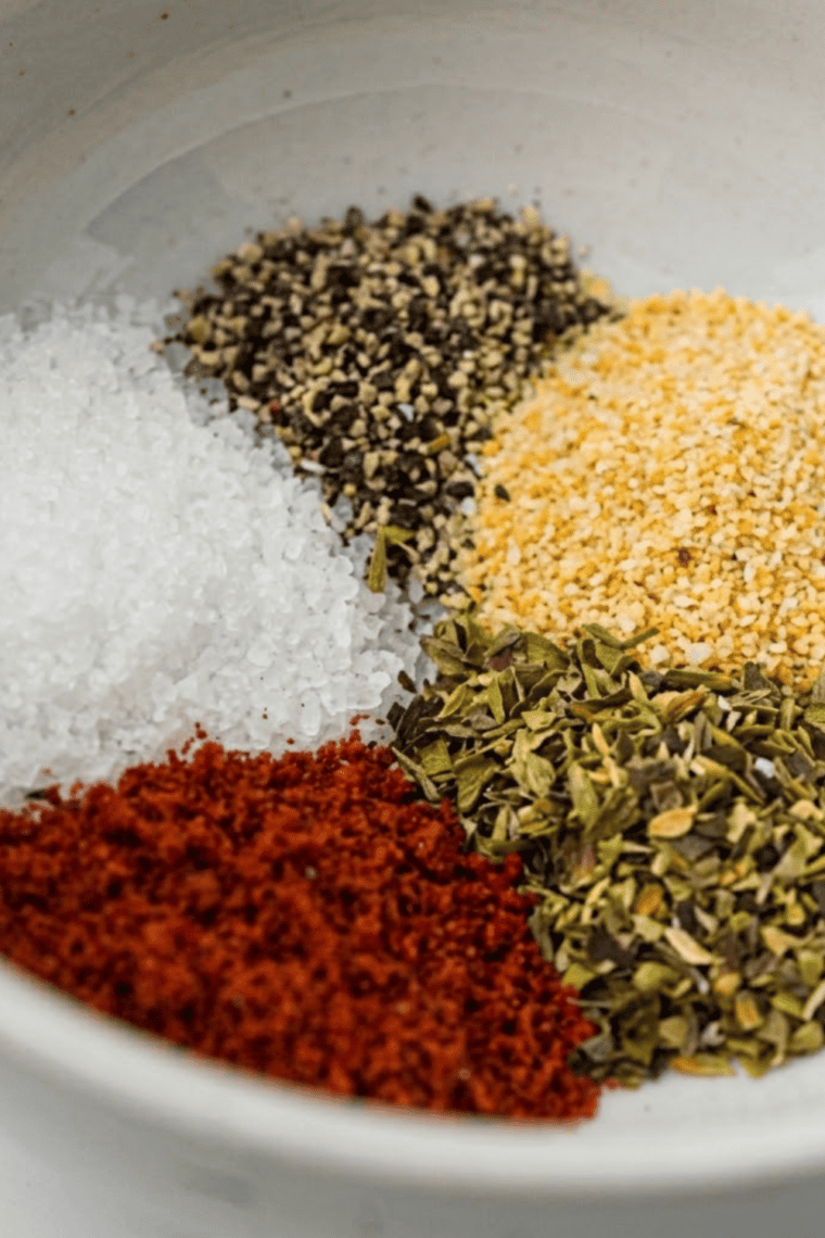 Ingredients needed for Lawry’s French Fry Seasoning Recipe on kitchen table.