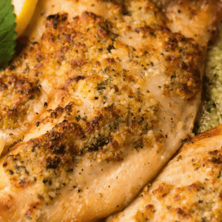 Homemade Dan-O's Original Seasoning copycat sprinkled over a raw white fish fillet on a cutting board