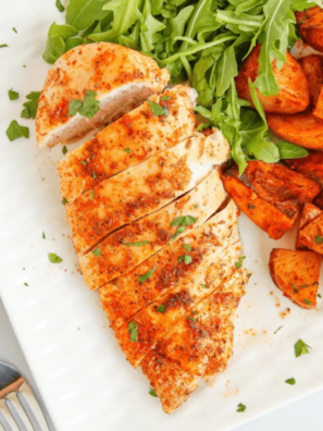 Homemade Hello Fresh Tuscan Heat Spice blend in a small glass bowl with dried herbs and spices.