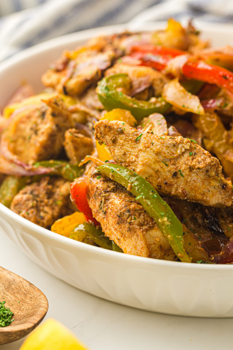 Close-up of homemade fajita seasoning mixed from pantry spices and ready for chicken or steak fajitas.