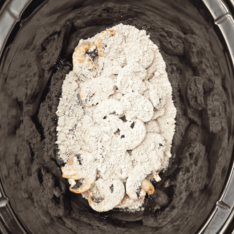 Overhead view of pantry spices and flour for copycat McCormick brown gravy mix