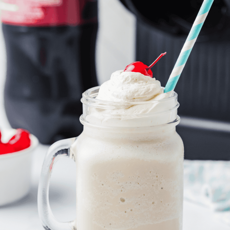 Thick copycat Jack in the Box Pumpkin Pie Shake made in a Ninja Creami with whipped cream