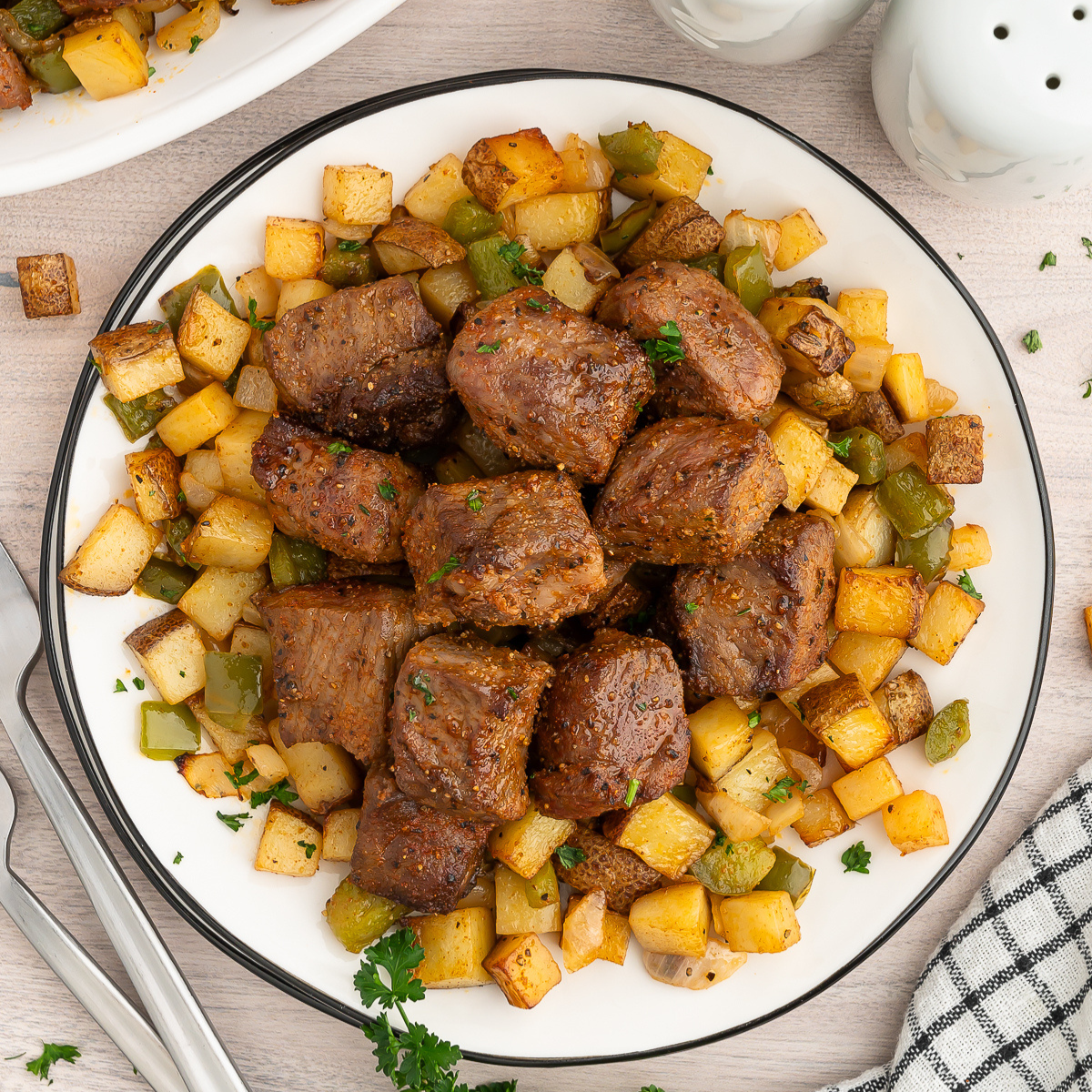 Air Fryer Steak Bites and Potatoes