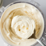 Blue Bell Sweet Cream Ninja Creami copycat ice cream scooped into a white bowl