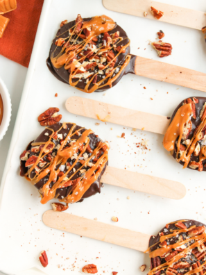 Chocolate Turtle Caramel Apple Pops