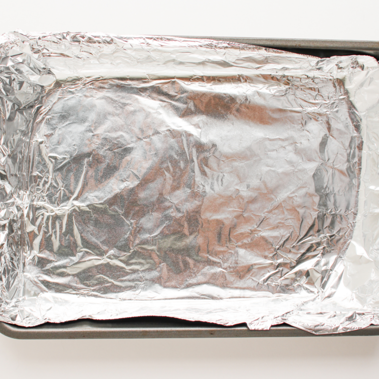 Foil covered baking sheet