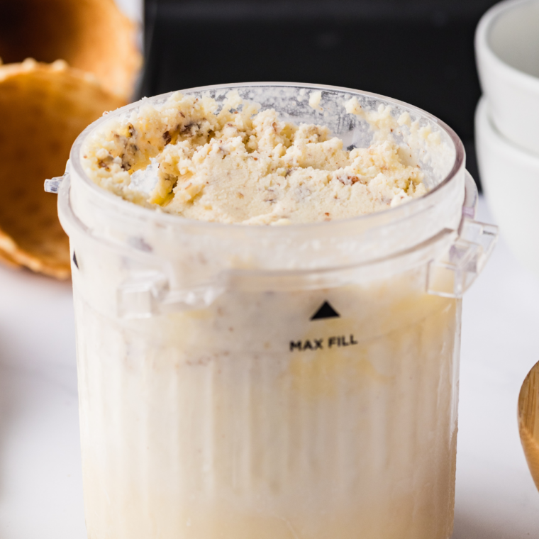 Adding brownie, pecans, fudge, and caramel to Founder's Favorite Ninja Creami ice cream