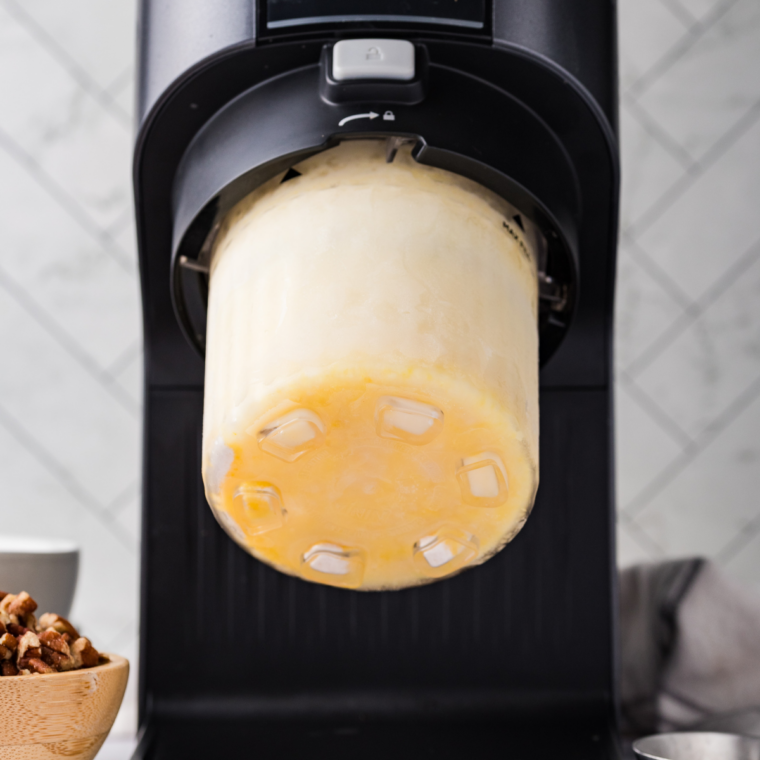 Crumbly butter pecan ice cream after the first Ninja Creami spin