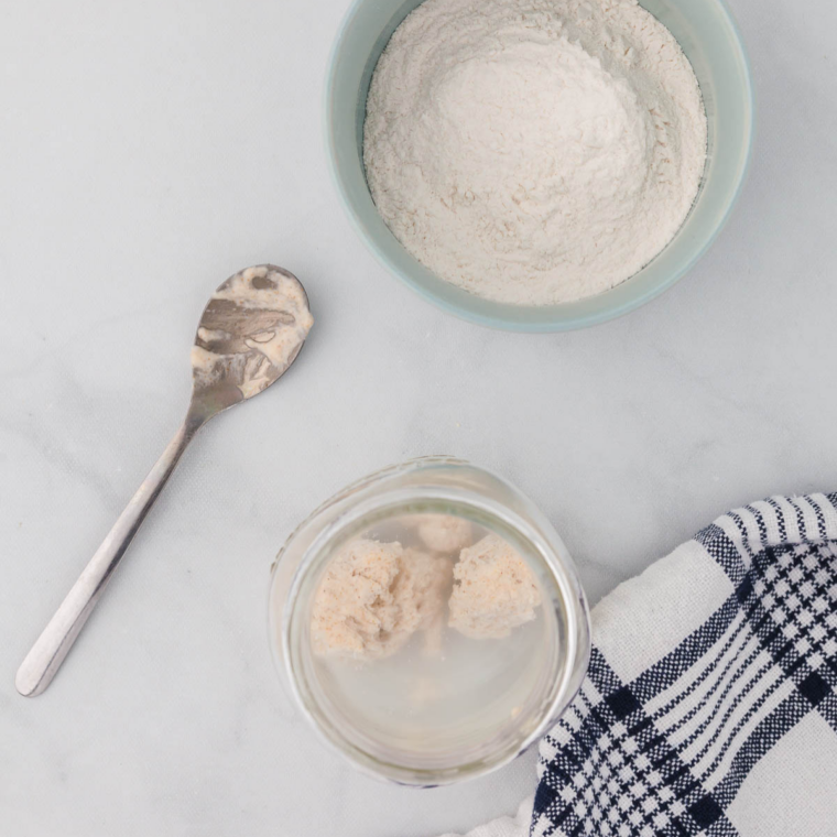 Foamy yeast proofing in warm buttermilk for Longhorn Steakhouse bread dough