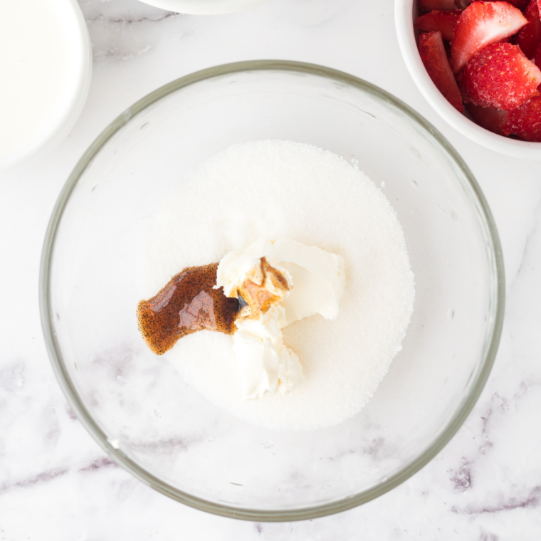 Whisking milk, cream, sugar, and vanilla pudding mix into a smooth Ninja Creami ice cream base (93)