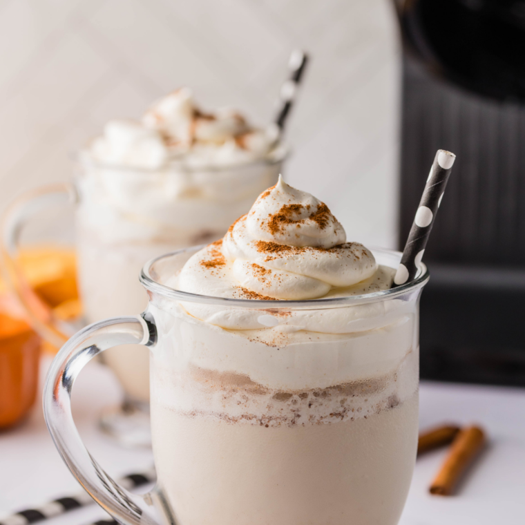Thick, creamy coffee frappe made in the Ninja Creami, topped with whipped cream